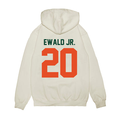 Miami - NCAA Football : Chris Ewald Jr. - Vintage Helmet Premium Hooded Sweatshirt-1