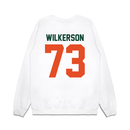 Miami - NCAA Football : Jaden Wilkerson - Vintage Helmet Premium Crewneck Sweatshirt-1