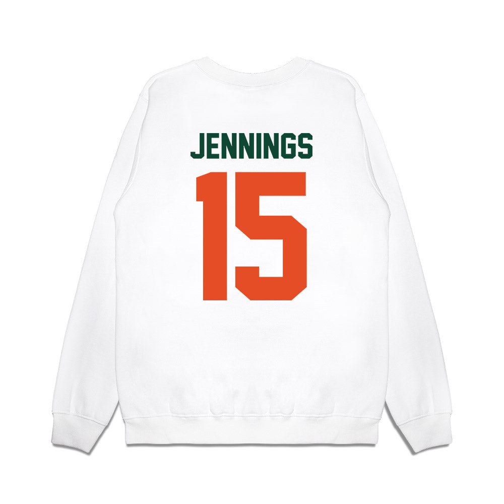 Miami - NCAA Football : Brody Jennings - Vintage Helmet Premium Crewneck Sweatshirt-1