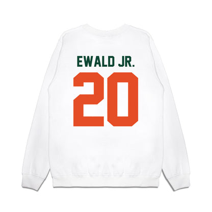 Miami - NCAA Football : Chris Ewald Jr. - Vintage Helmet Premium Crewneck Sweatshirt-1