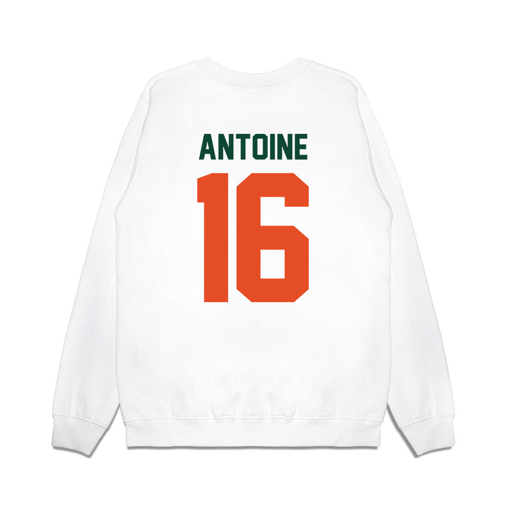 Miami - NCAA Football : Jaboree Antoine - Vintage Helmet Premium Crewneck Sweatshirt-1