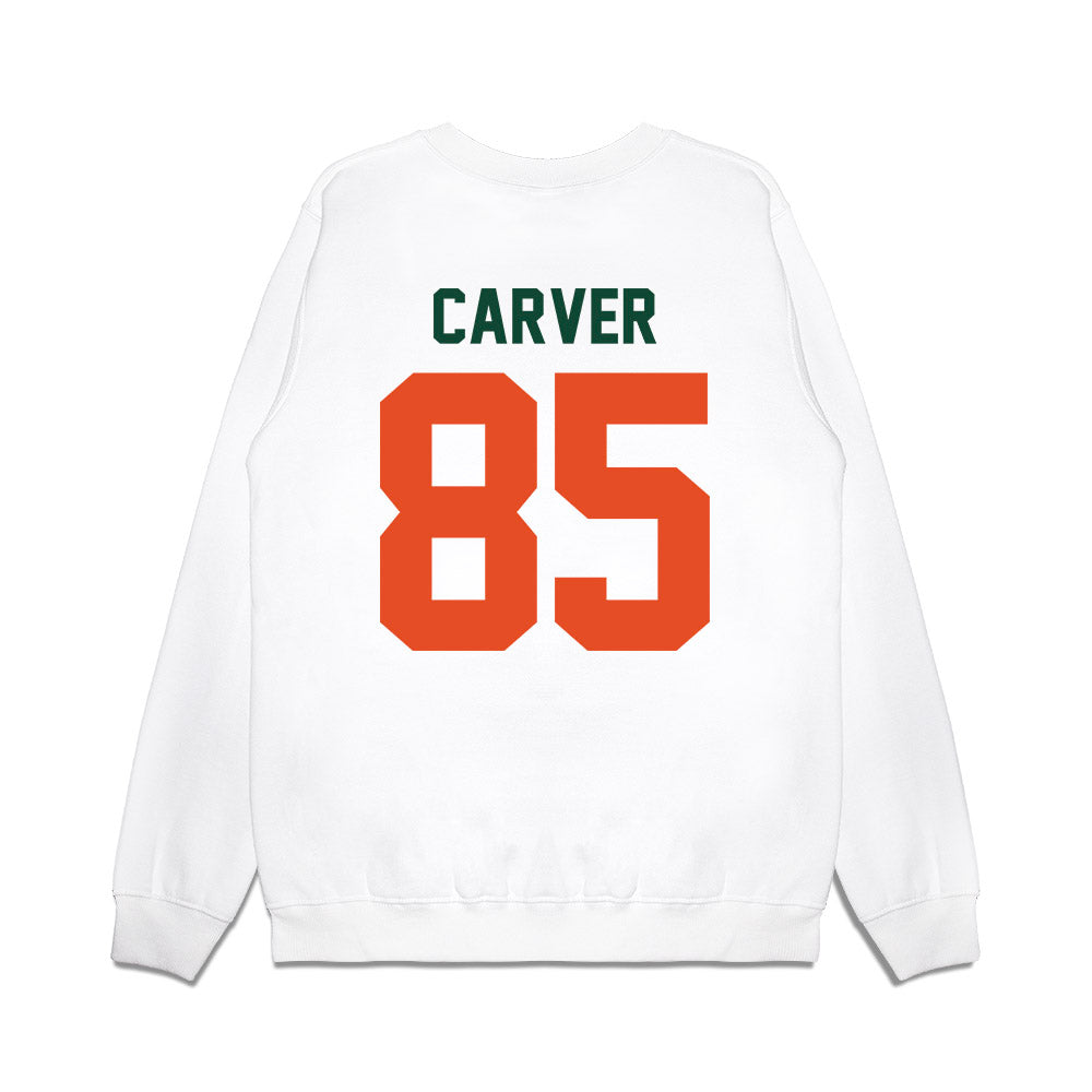 Miami - NCAA Football : Jackson Carver - Vintage Helmet Premium Crewneck Sweatshirt-1