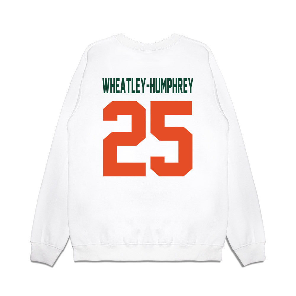 Miami - NCAA Football : Chris Wheatley-Humphrey - Vintage Helmet Premium Crewneck Sweatshirt-1