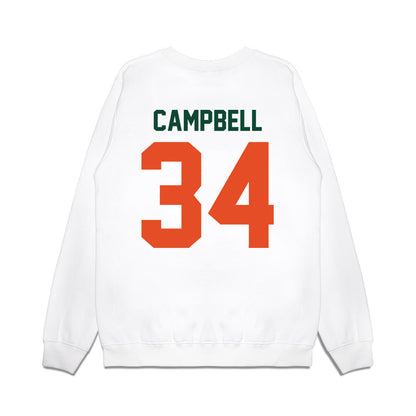 Miami - NCAA Football : Jordan Campbell - Vintage Helmet Premium Crewneck Sweatshirt-1
