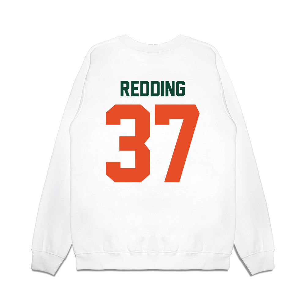 Miami - NCAA Football : Cortez Redding - Vintage Helmet Premium Crewneck Sweatshirt-1