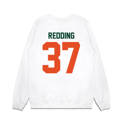 Miami - NCAA Football : Cortez Redding - Vintage Helmet Premium Crewneck Sweatshirt-1