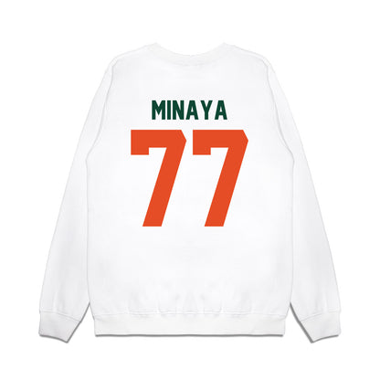Miami - NCAA Football : Juan Minaya - Vintage Helmet Premium Crewneck Sweatshirt-1