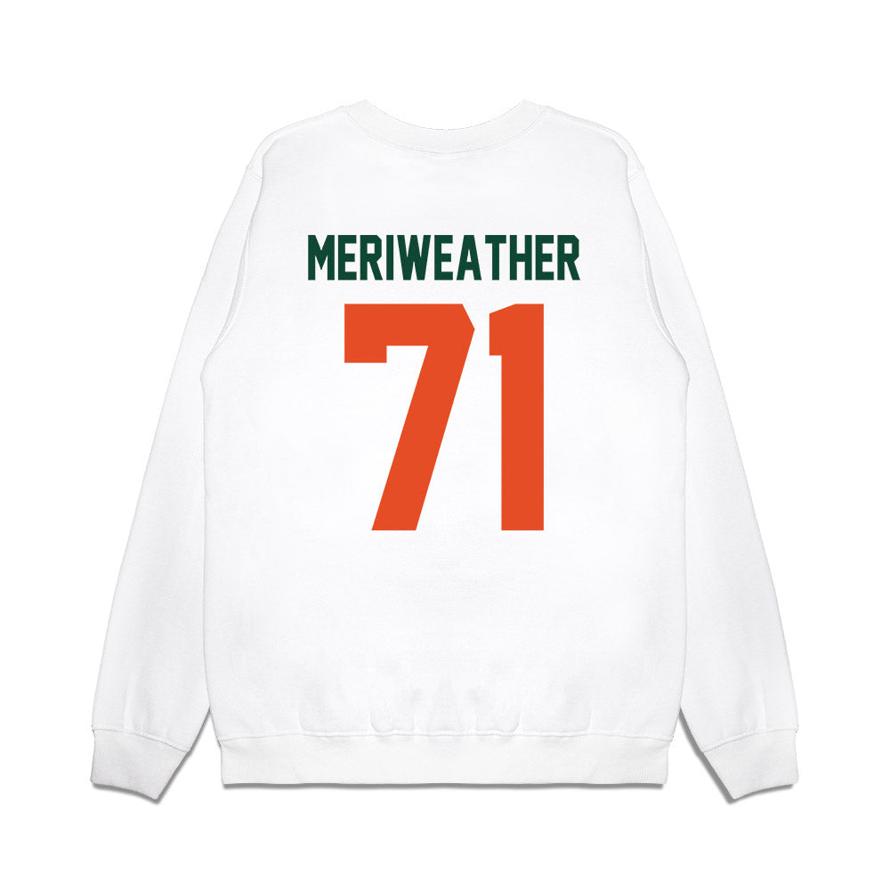 Miami - NCAA Football : Jamal Meriweather - Vintage Helmet Premium Crewneck Sweatshirt-1