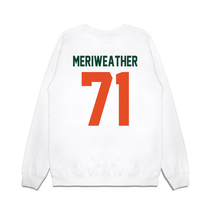 Miami - NCAA Football : Jamal Meriweather - Vintage Helmet Premium Crewneck Sweatshirt-1