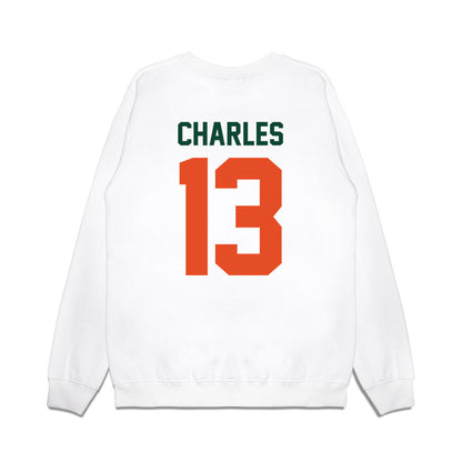 Miami - NCAA Football : Asharri Charles - Vintage Helmet Premium Crewneck Sweatshirt-1