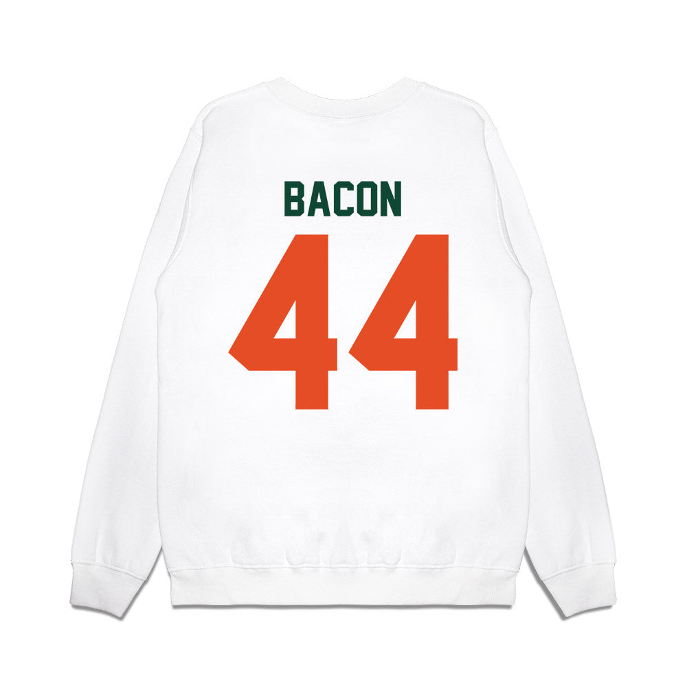 Miami - NCAA Football : Tyson Bacon - Vintage Helmet Premium Crewneck Sweatshirt-1