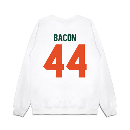 Miami - NCAA Football : Tyson Bacon - Vintage Helmet Premium Crewneck Sweatshirt-1