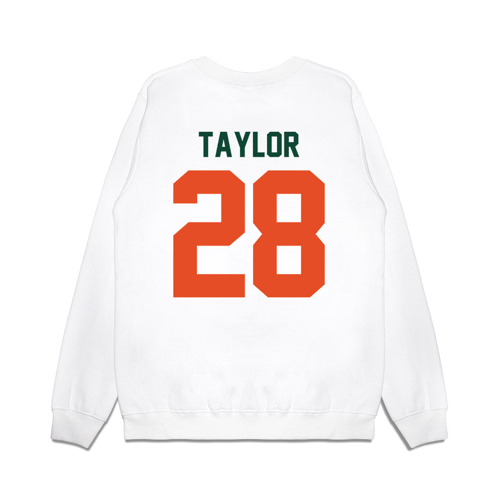 Miami - NCAA Football : Isaiah Taylor - Vintage Helmet Premium Crewneck Sweatshirt-1