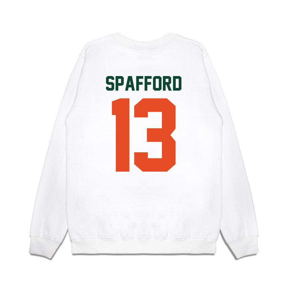 Miami - NCAA Football : Vance Spafford - Vintage Helmet Premium Crewneck Sweatshirt-1