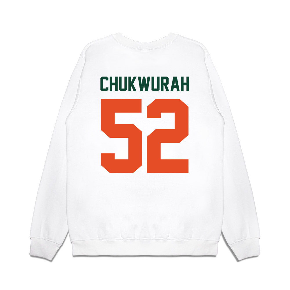 Miami - NCAA Football : Isaac Chukwurah - Vintage Helmet Premium Crewneck Sweatshirt-1