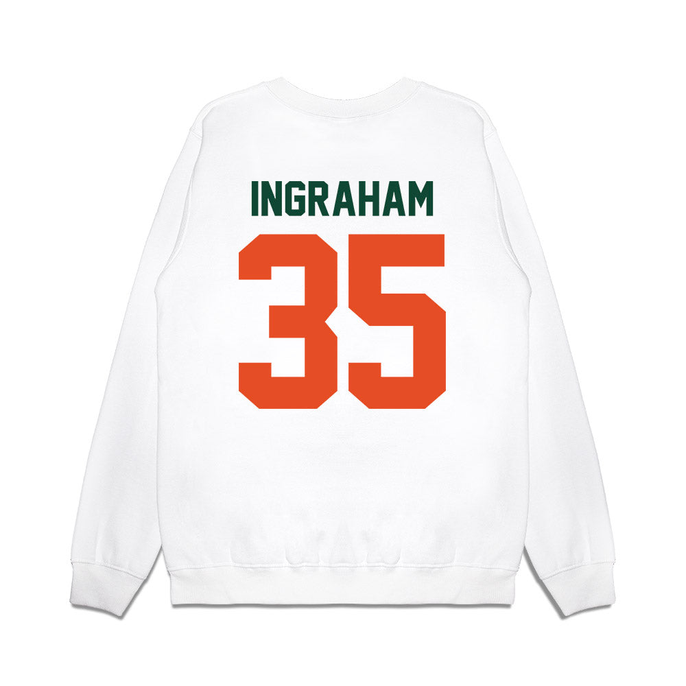 Miami - NCAA Football : Monroe Ingraham - Vintage Helmet Premium Crewneck Sweatshirt-1