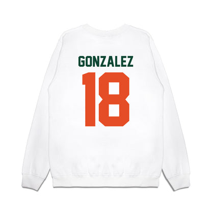 Miami - NCAA Football : Vinny Gonzalez - Vintage Helmet Premium Crewneck Sweatshirt-1