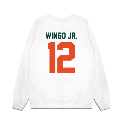 Miami - NCAA Football : Somourian Wingo Jr. - Vintage Helmet Premium Crewneck Sweatshirt-1