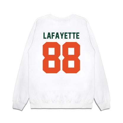 Miami - NCAA Football : DeAnthony Lafayette - Vintage Helmet Premium Crewneck Sweatshirt-1