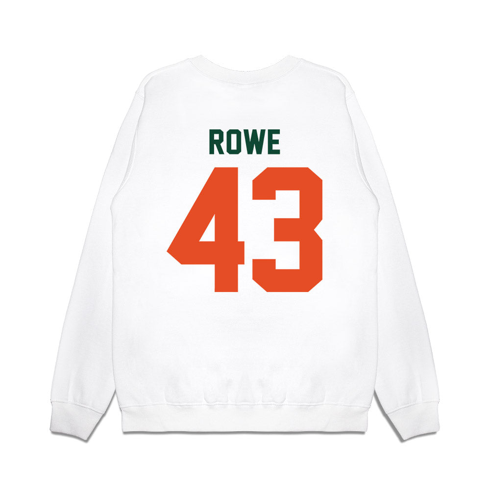 Miami - NCAA Football : Tyler Rowe - Vintage Helmet Premium Crewneck Sweatshirt-1