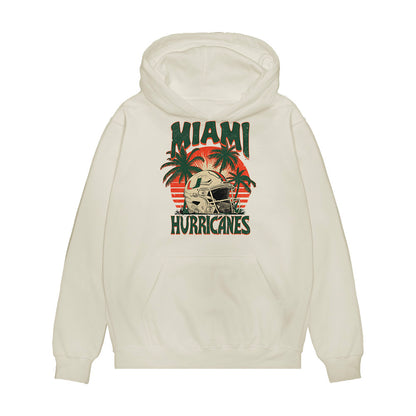 Miami - NCAA Football : Nick Thomas - Vintage Helmet Premium Hooded Sweatshirt-0