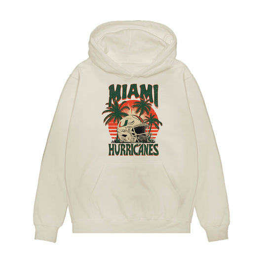 Miami - NCAA Football : Monroe Toney - Vintage Helmet Premium Hooded Sweatshirt-0