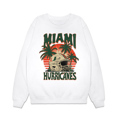 Miami - NCAA Football : Asharri Charles - Vintage Helmet Premium Crewneck Sweatshirt-0