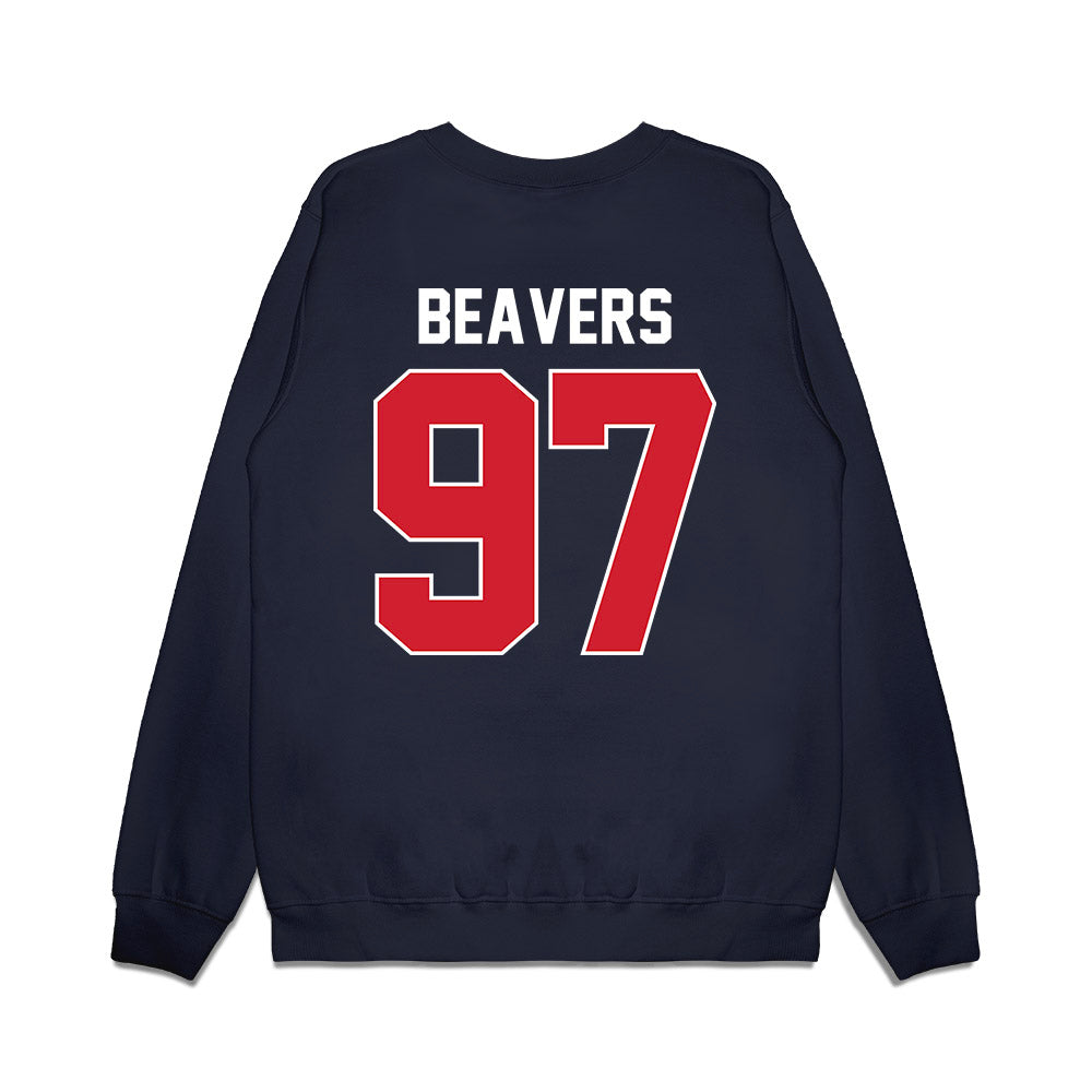 Ole Miss - NCAA Football : Kamron Beavers - Vintage Helmet Premium Crewneck Sweatshirt-1
