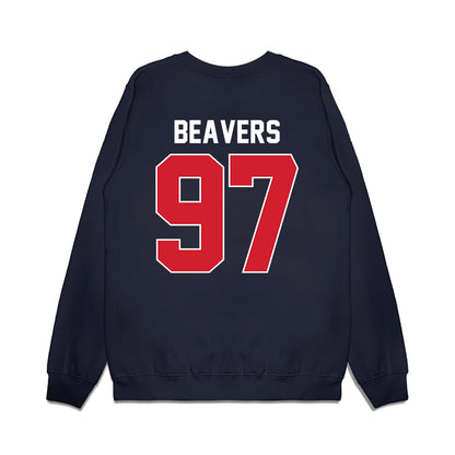 Ole Miss - NCAA Football : Kamron Beavers - Vintage Helmet Premium Crewneck Sweatshirt-1