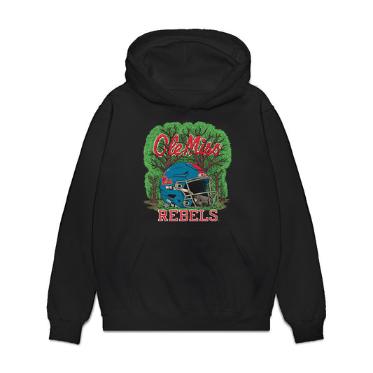 Ole Miss - NCAA Football : Kam Franklin - Vintage Helmet Premium Hooded Sweatshirt-0