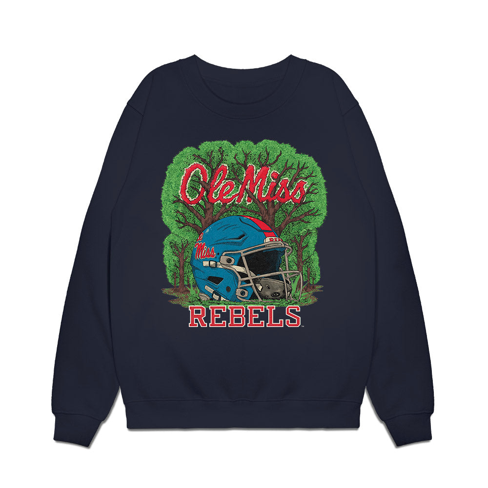 Ole Miss - NCAA Football : Jalyn Crawford - Vintage Helmet Premium Crewneck Sweatshirt-0
