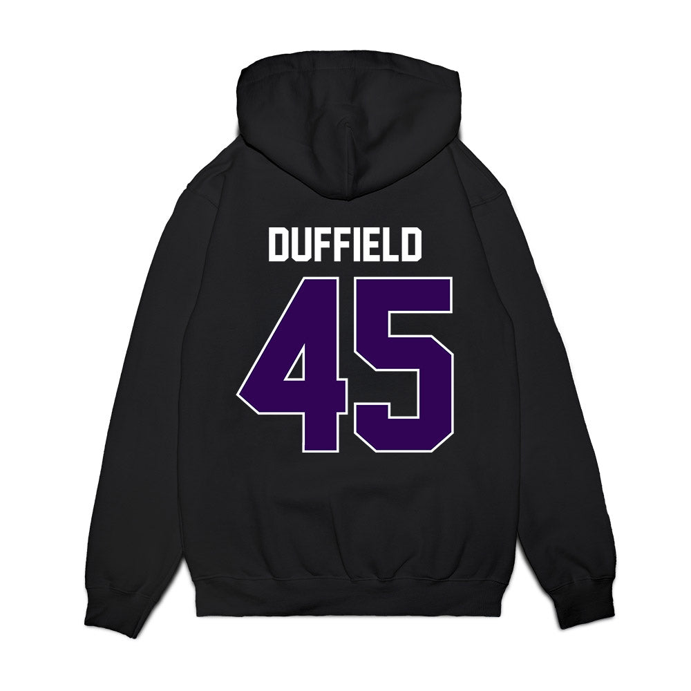 Kansas State - NCAA Football : Jaxson Duffield - Vintage Helmet Premium Hooded Sweatshirt-1