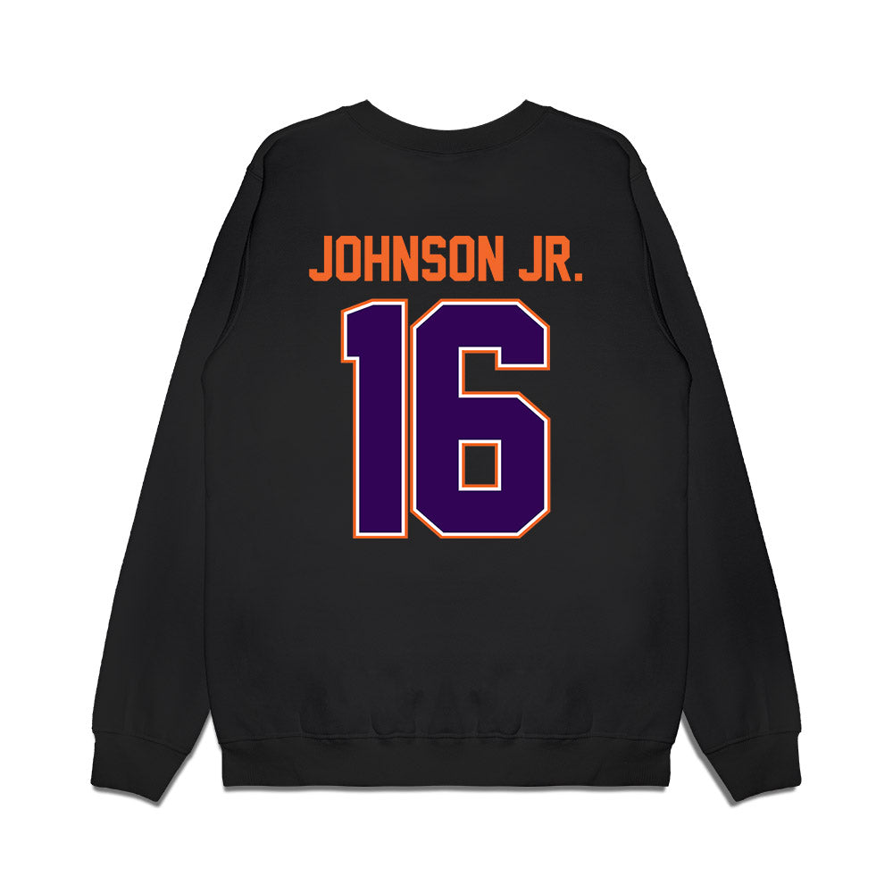 Clemson - NCAA Football : Chris Johnson Jr. - Vintage Helmet Premium Crewneck Sweatshirt-1