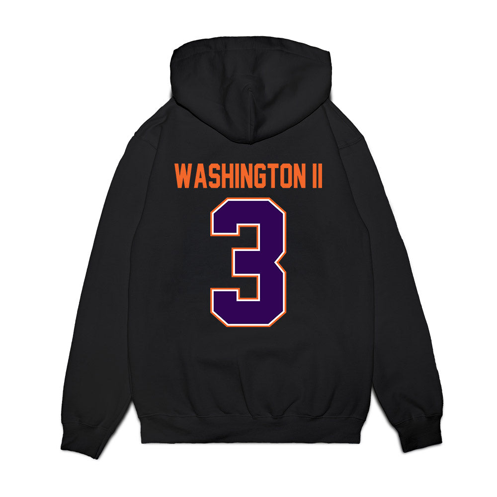 Clemson - NCAA Football : Elliot Washington II - Vintage Helmet Premium Hooded Sweatshirt-1