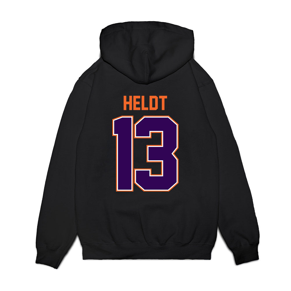 Clemson - NCAA Football : Will Heldt - Vintage Helmet Premium Hooded Sweatshirt-1