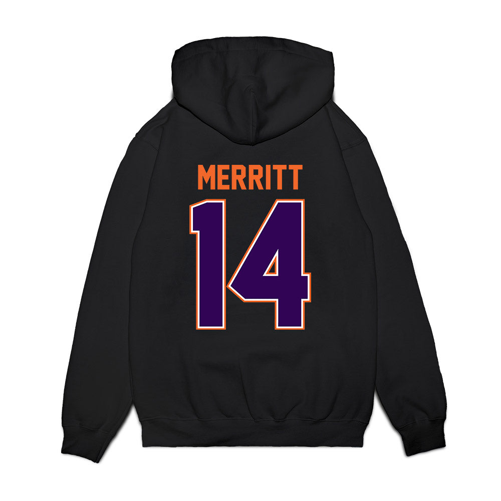 Clemson - NCAA Football : London Merritt - Vintage Helmet Premium Hooded Sweatshirt-1