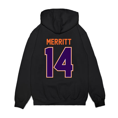 Clemson - NCAA Football : London Merritt - Vintage Helmet Premium Hooded Sweatshirt-1
