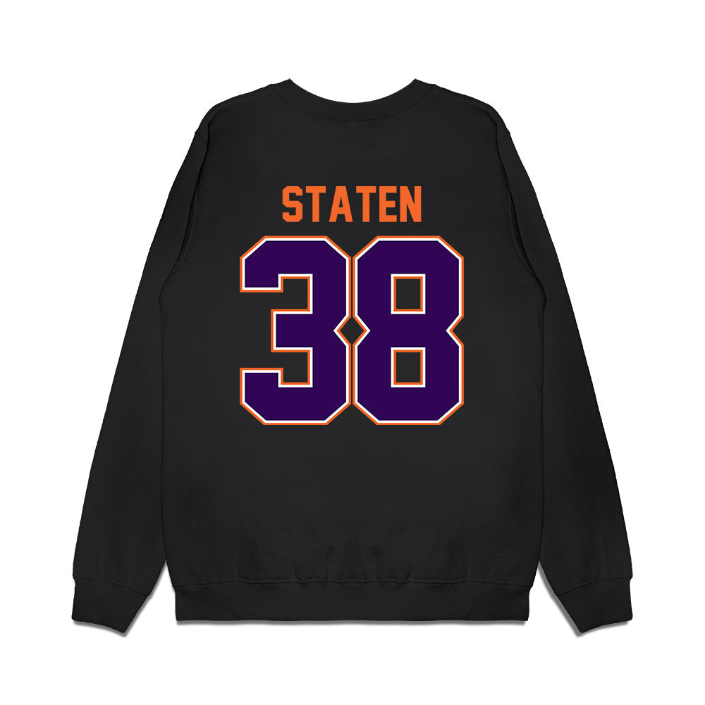 Clemson - NCAA Football : Dominic Staten - Vintage Helmet Premium Crewneck Sweatshirt-1