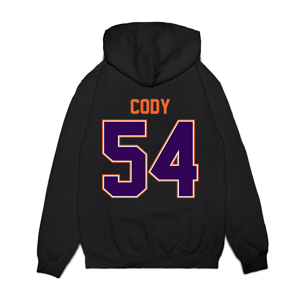 Clemson - NCAA Football : Kam Cody - Vintage Helmet Premium Hooded Sweatshirt-1