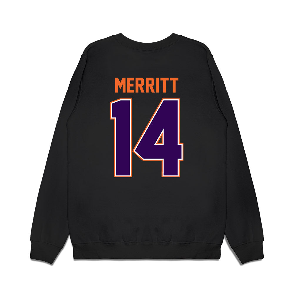 Clemson - NCAA Football : London Merritt - Vintage Helmet Premium Crewneck Sweatshirt-1