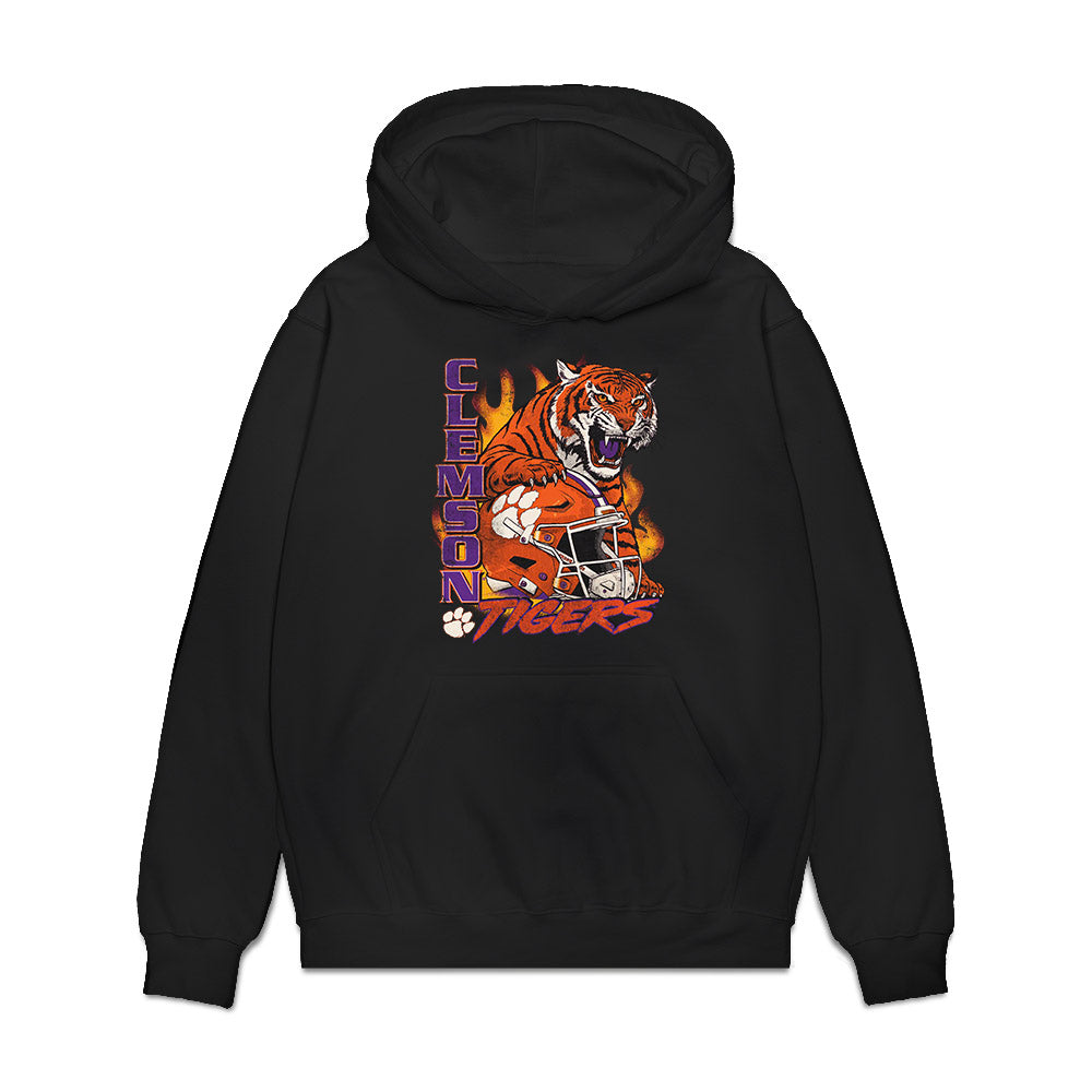 Clemson - NCAA Football : Will Heldt - Vintage Helmet Premium Hooded Sweatshirt-0
