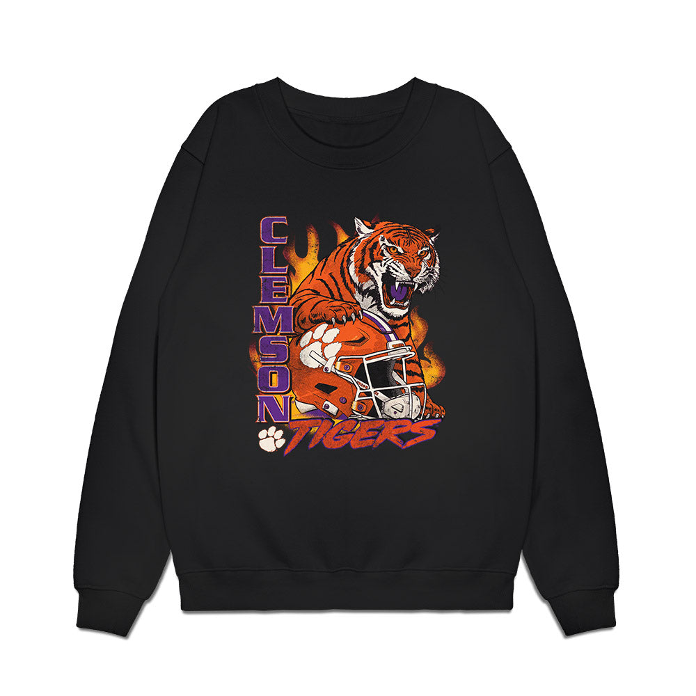 Clemson - NCAA Football : Easton Ware - Vintage Helmet Premium Crewneck Sweatshirt-0