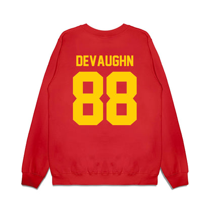 Maryland - NCAA Football : Justin DeVaughn - Vintage Helmet Premium Crewneck Sweatshirt-1