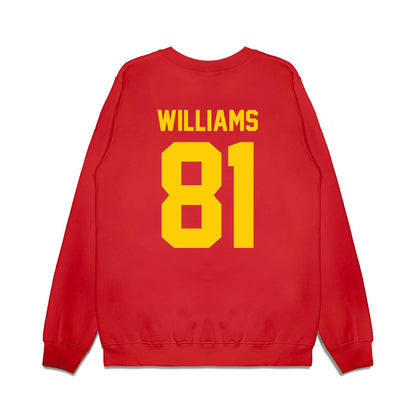 Maryland - NCAA Football : Javonte Williams - Vintage Helmet Premium Crewneck Sweatshirt-1