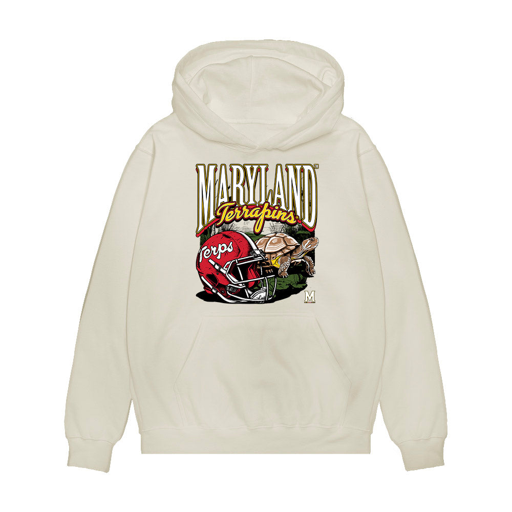 Maryland - NCAA Football : Zahir Cobb - Vintage Helmet Premium Hooded Sweatshirt-0