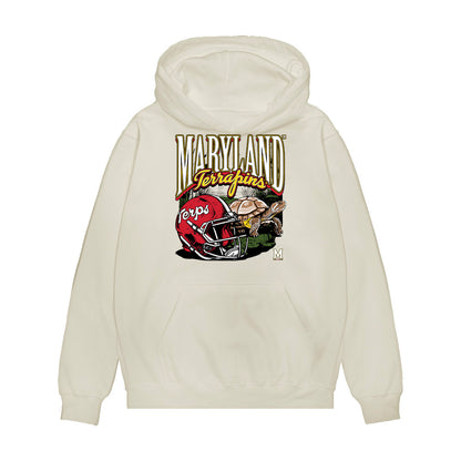 Maryland - NCAA Football : Sidney Stewart - Vintage Helmet Premium Hooded Sweatshirt-0
