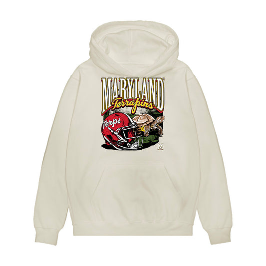 Maryland - NCAA Football : Joshua Simmons - Vintage Helmet Premium Hooded Sweatshirt-0