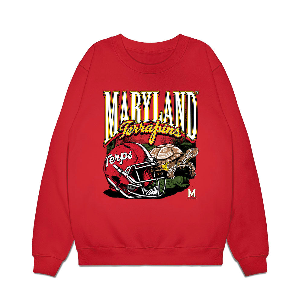 Maryland - NCAA Football : Sean Johnson - Vintage Helmet Premium Crewneck Sweatshirt-0