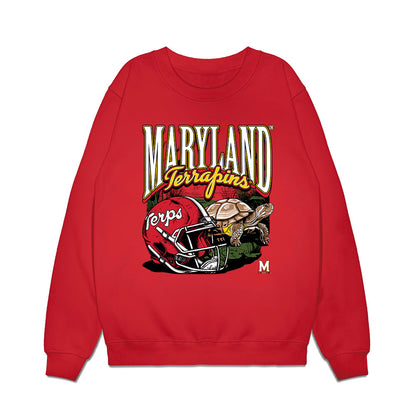 Maryland - NCAA Football : Sean Johnson - Vintage Helmet Premium Crewneck Sweatshirt-0