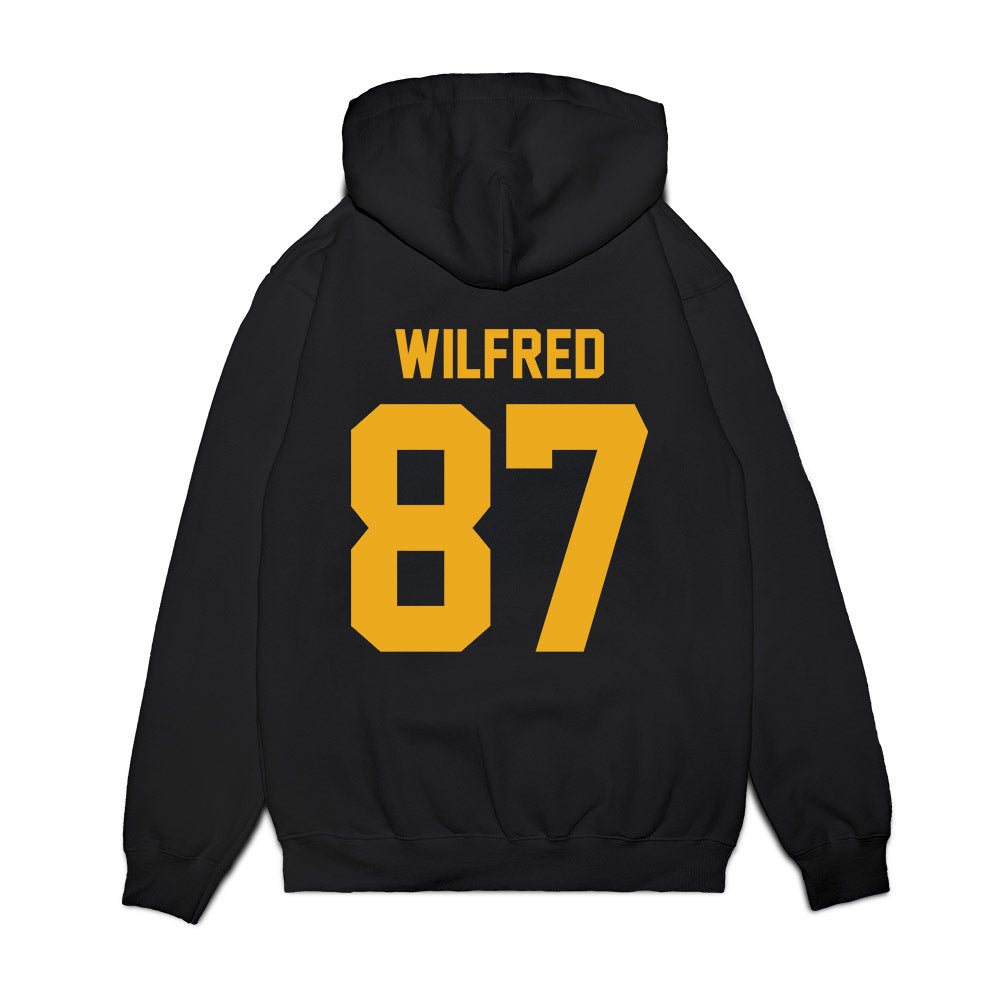 West Virginia - NCAA Football : Greg Wilfred - Vintage Helmet Premium Hooded Sweatshirt-1